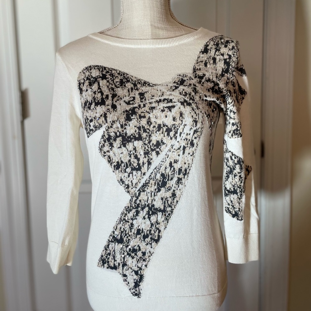 Cynthia Rowley White and Black Sweater